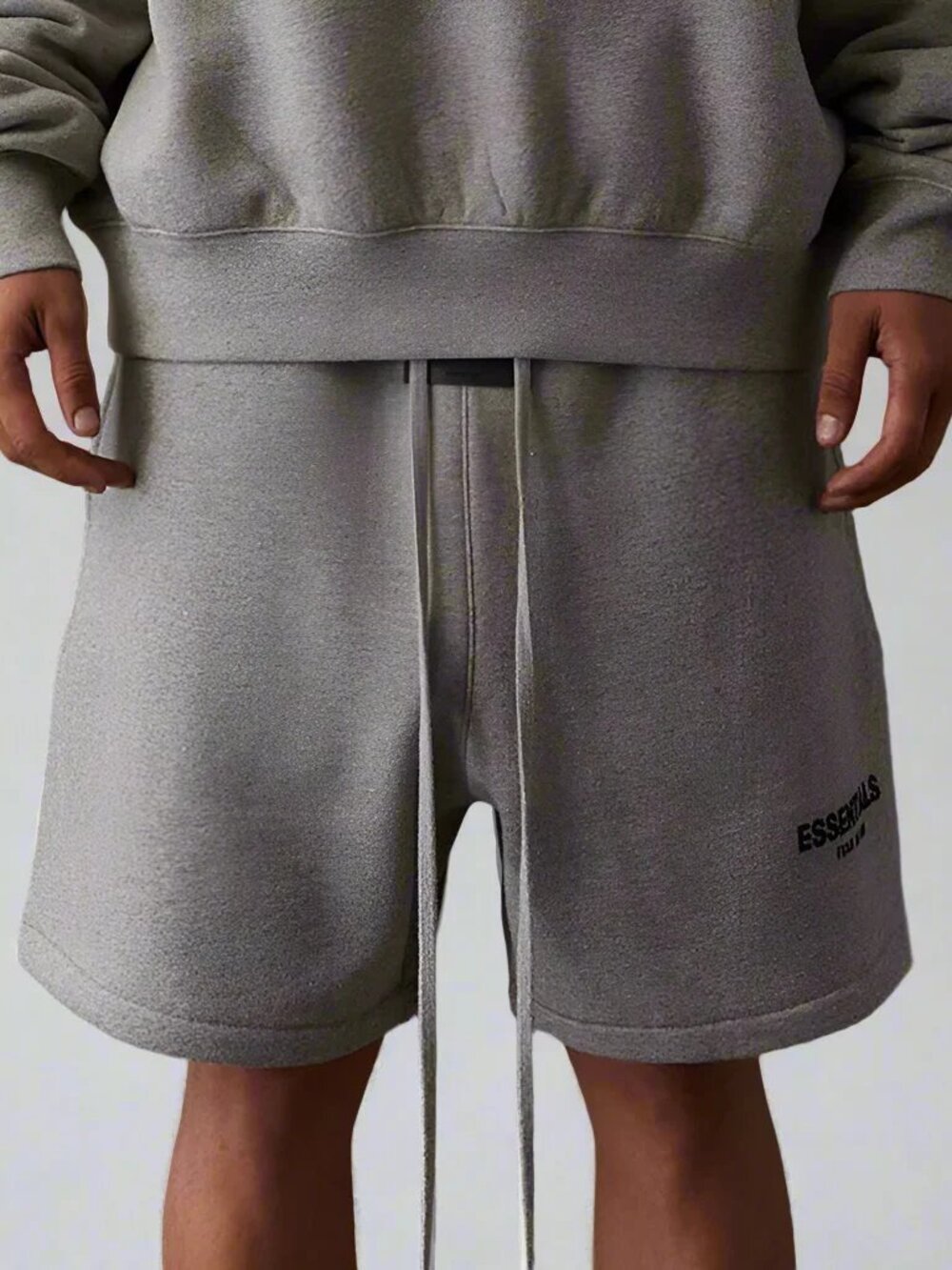 Fear Of God Essentials Men's Dark Gray Logo Fleece Sweat Shorts Size XL